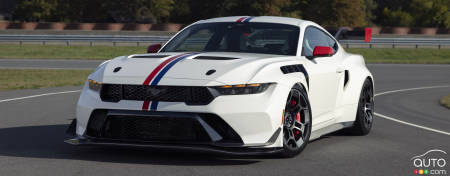 The 2025 Ford Mustang GTD Spirit of America, on the track