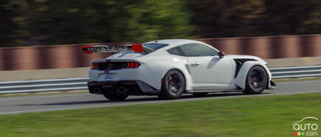 The 2025 Ford Mustang GTD Spirit of America, three-quarters rear