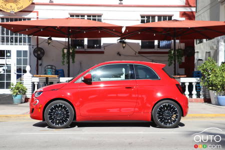 2024 Fiat 500e, in profile